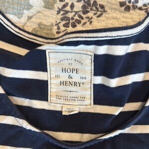 Hope & Henry Navy and White Striped dress